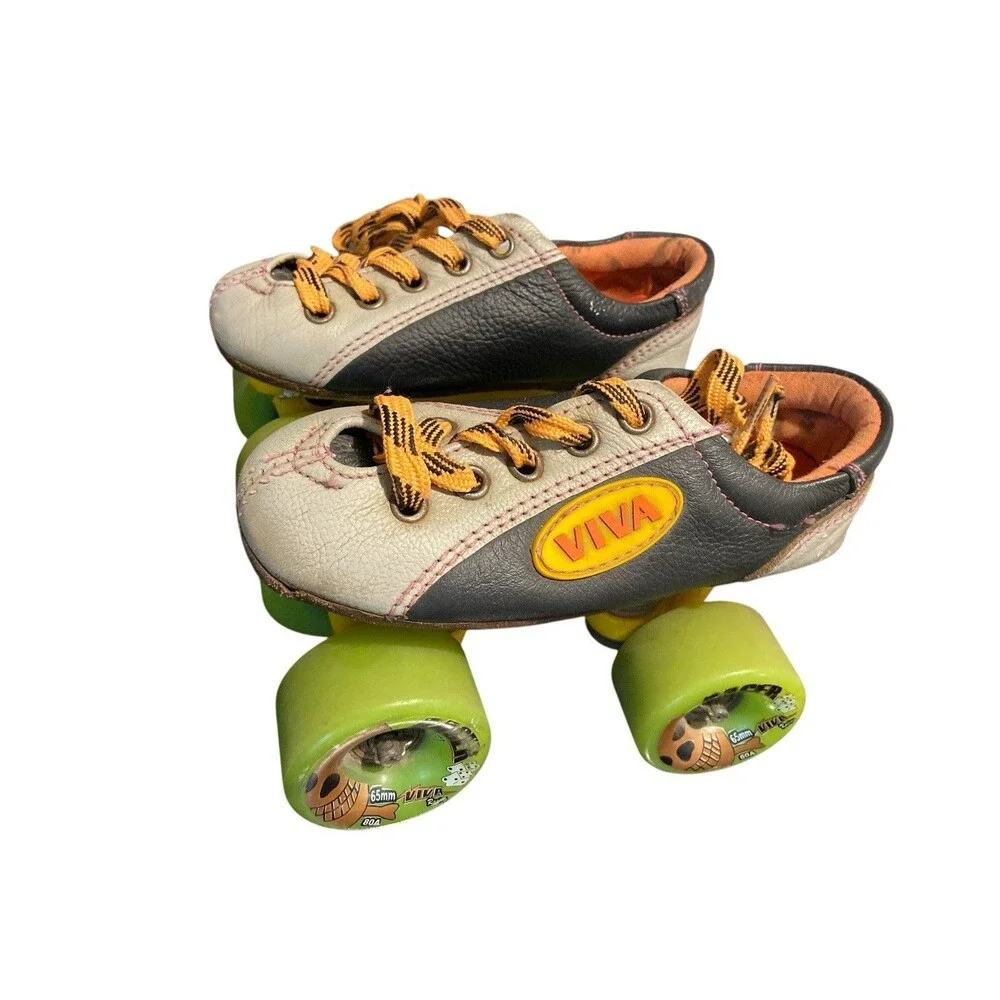 Vintage‎ Viva 4.6 Roll Skates Leather Toddler Boy/Girl Size 1